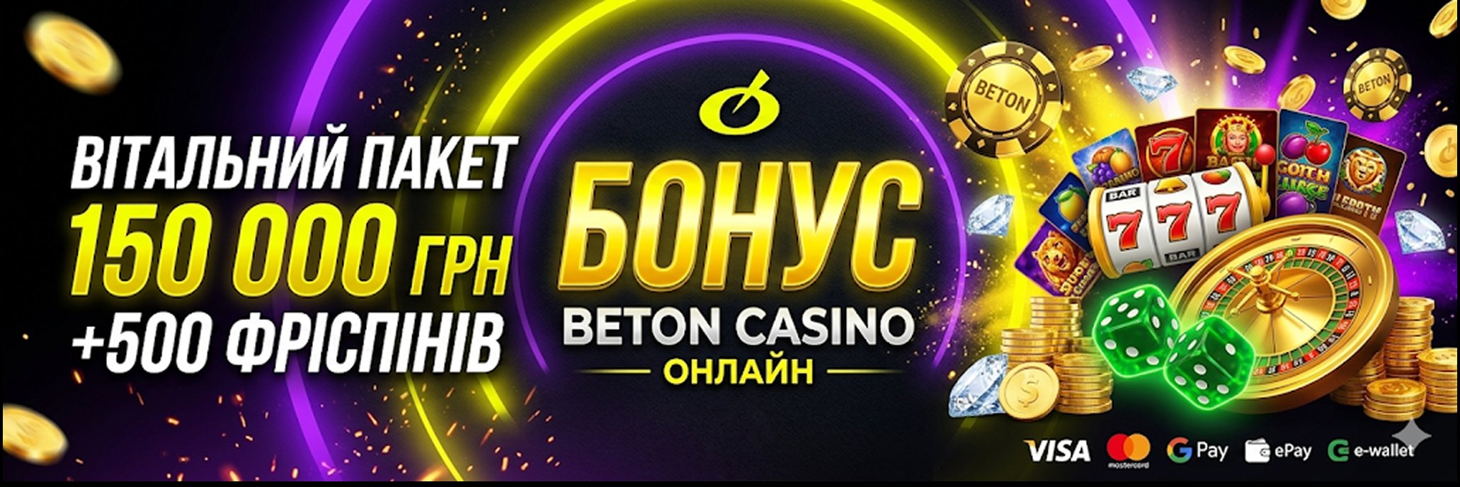 Вітальний пакет BETON: бонуси за 1-й, 2-й, 3-й, 5-й і 7-й депозит